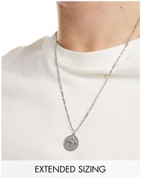 ASOS - Waterproof Stainless Steel Necklace With Circular Aztec Compass Pendant - Lyst