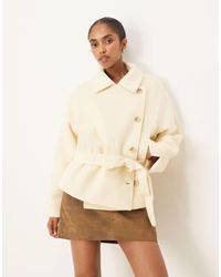 ASOS - Wool Blend Short Trench Coat With Low Belt - Lyst