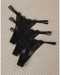 ASOS - 3 Pack Double Strap Eyelash Lace Tanga Thong - Lyst
