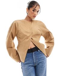 ASOS - Blazer Color Cammello Con Maniche Oversize Stretto - Lyst