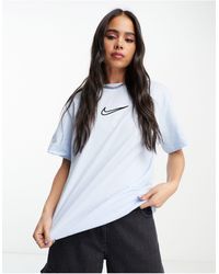 Nike - Camiseta azul celeste con logo mediano - Lyst