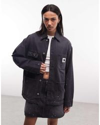 Carhartt - Og Michigan Denim Jacket With Paint Splatter Effect Co-ord - Lyst