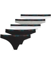 Calvin Klein - Icon Logo 5 Pack Thongs Multicoloured - Lyst