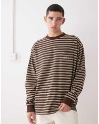 X-Large - Camiseta A Rayas De Manga Larga Con Bolsillo Y Logo De - Lyst