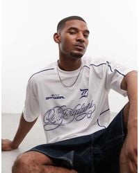 ASOS - Boxy Oversized Drop Shoulder T-shirt With Football Graphic - Lyst