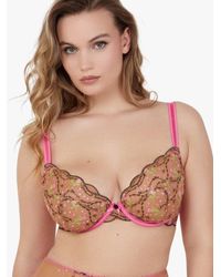 Playful Promises - Spank Me & Nude Embroidery Plunge Bra - Lyst
