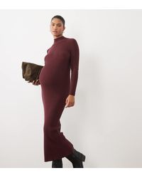 ASOS - Asos Design Maternity Funnel Neck Maxi Dress - Lyst