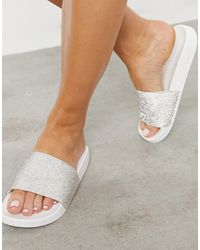 wide fit fur sliders