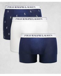 Polo Ralph Lauren - 3 Pack Logo Waistband Long Trunks - Lyst