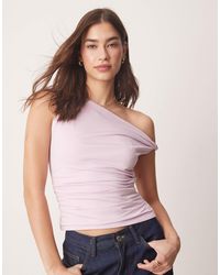 Abercrombie & Fitch - – asymmetrisch geschnittenes, schulterfreies oberteil aus modal - Lyst