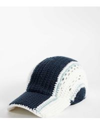Collusion - Cappellino All'Uncinetto A Righe Bianche E Blu - Lyst
