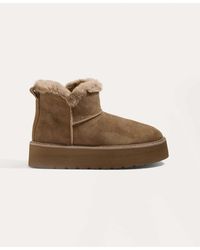 Oysho - – plateaustiefel aus leder - Lyst