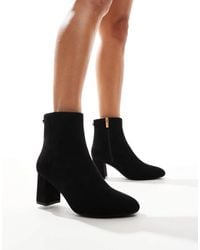 New Look - – e stiefeletten aus wildlederimitat mit blockabsatz - Lyst