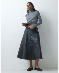 Jdy - Faux Leather A-Line Midi Skirt - Lyst