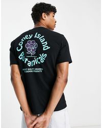 Coney Island Picnic - Camiseta negra con estampado en el pecho y la espalda botanicals - Lyst