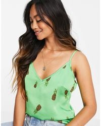 Never Fully Dressed Satin Cami Top Co-ord - Green