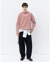Pull&Bear - Stwd Striped Text T-shirt - Lyst