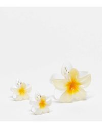 Stradivarius - Set Van 3 Bloemen Haarclips - Lyst