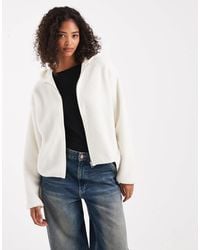 Pieces - Teddy Hooded Jacket - Lyst