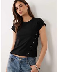 ASOS - Fitted T-Shirt With Eyelet Hem Detail - Lyst