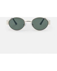 Pull&Bear - – ovale sonnenbrille mit metallrahmen - Lyst