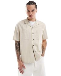 New Look - Double Pocket Boxy Linen-blend Shirt - Lyst