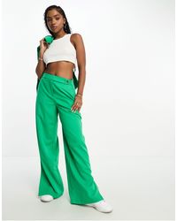 Vero Moda - Pantaloni sartoriali a fondo ampio verdi - Lyst