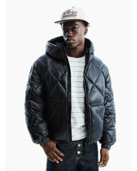 Bershka - Diamond-quilted Technical Hooded Jacket - Lyst