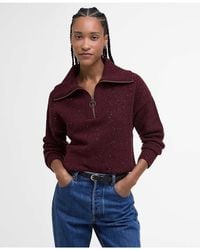 Barbour - Lavensdale Half Zip Knitted Jumper - Lyst