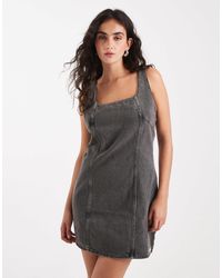 Calvin Klein - Strappy Denim Mini Dress - Lyst