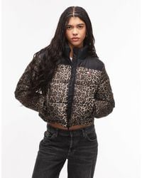 Tommy Hilfiger - – steppjacke mit leopardenmuster und kurzem schnitt - Lyst