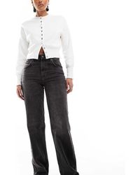 ASOS - Vaqueros Negro Lavado De Talle Bajo Y Corte Holgado De Asos Design Tall - Lyst