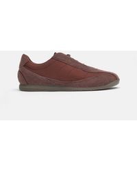 Pull&Bear - Baskets en cuir à fronces - bordeaux - Lyst