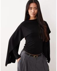 ASOS - Scarf Drape Detail Long Sleeve Top - Lyst