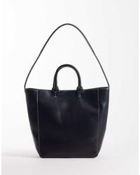 ASOS - Tote Bag With Double Handle And Contrast Stitch - Lyst