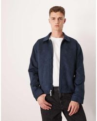 Abercrombie & Fitch - Lightweight Cropped Vegan Suede Jacket - Lyst