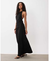 ASOS - Racer Drop Waist Open Back Tie Midi - Lyst