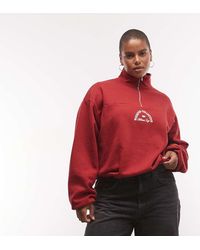 ASOS - Weekend Collective Curve Co-ord Half Zip Funnel Neck Sweatshirt With Graphic - Lyst