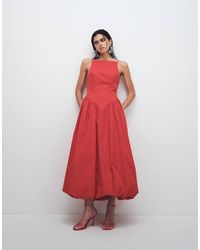 ARRANGE - High Neck Drop Waist Maxi Dress With Bubble Hem - Lyst
