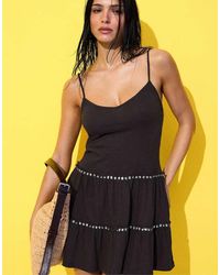 Stradivarius - Ruffled Dress With Studs - Lyst