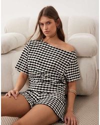 ASOS - Crochet Jersey Off Shoulder Top Co-ord - Lyst