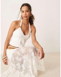 Abercrombie & Fitch - Top Allacciato Al Collo Con Scollo Profondo - Lyst