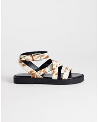 TOPSHOP - Sasha Strappy Flat Sandals - Lyst