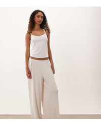 ASOS - Asos Design Tall Lounge Mix & Match Ribbed Wide Leg Pajama Bottom - Lyst