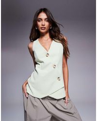 River Island - Chaleco De Traje Asimétrico De - Lyst