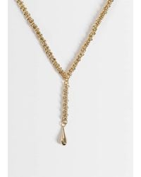 ASOS - Long Lariat Necklace With Chunky Chain Detail - Lyst
