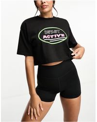 Daisy Street - Active neon - t-shirt crop top coupe carrée à manches courtes - Lyst