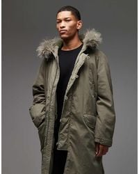 Collusion - Faux Fur Lined Longline Parka - Lyst