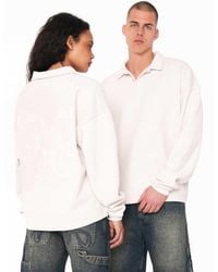 Multiply Apparel - – inscription – oversize-polo-sweatshirt - Lyst