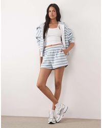 Kaiia - Cotton Rich Embroidered Logo Mini Sweat Shorts Co-ord - Lyst